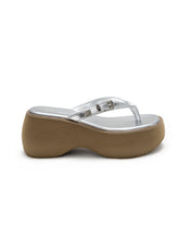 Platform Wedge Leather Flip-Flops